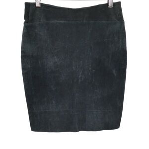 Shosh Skirt Womens 0 Blue Leather Pencil Stretch Pull‎ On